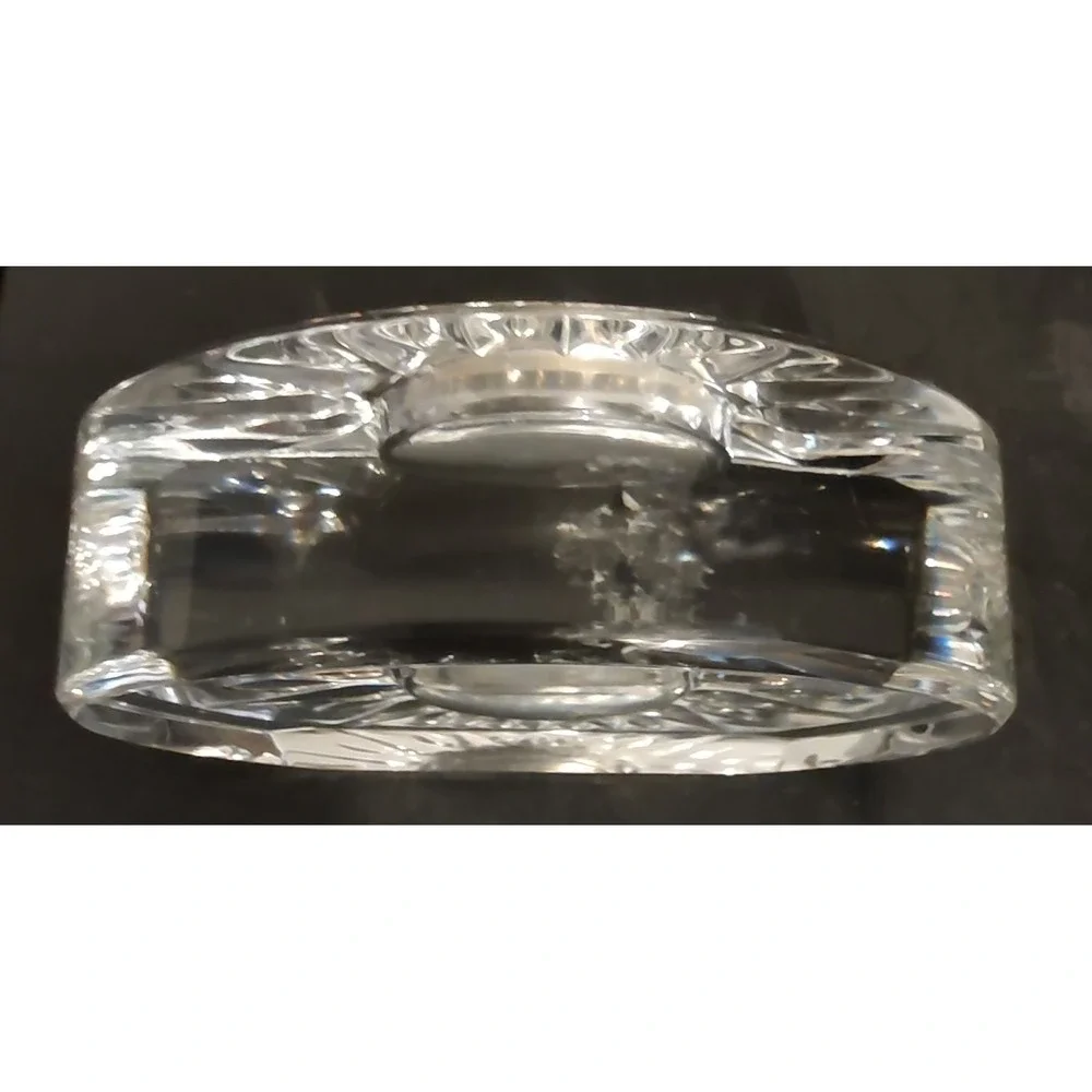 Marquis By Waterford QUARTZ Clear Crystal Desk Clock Works-needs Battery